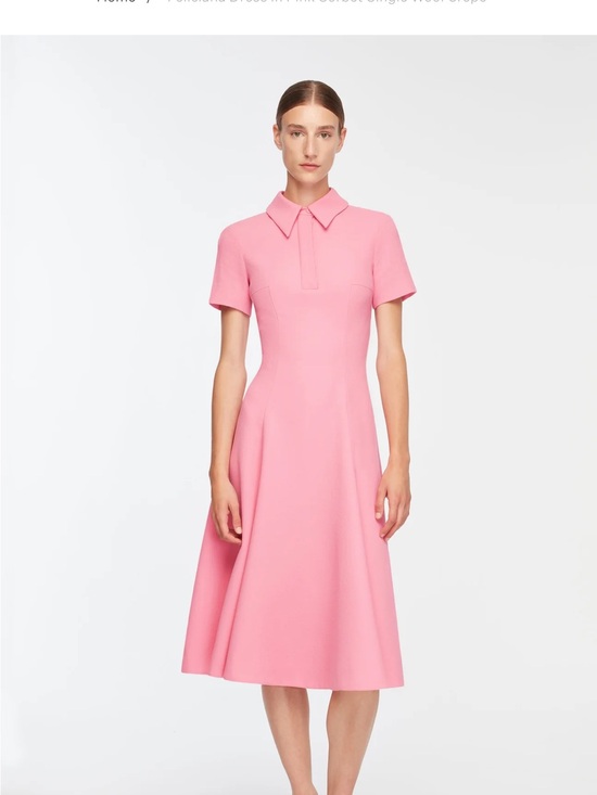 Emelia wickstead Dresses & Skirts - Women's Pink Polo-Collar Fit & Flare Dress
